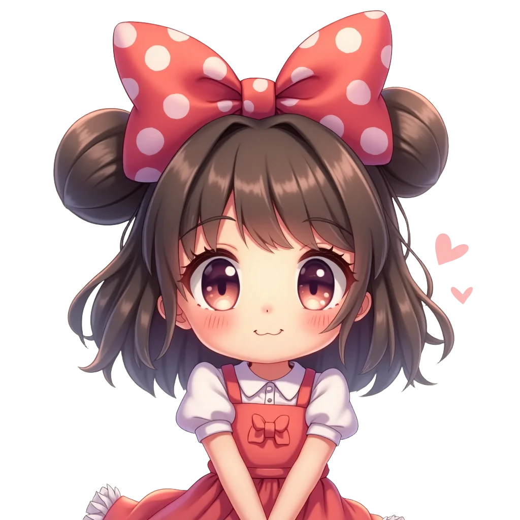 Cute Polka-Dot Bow Girl